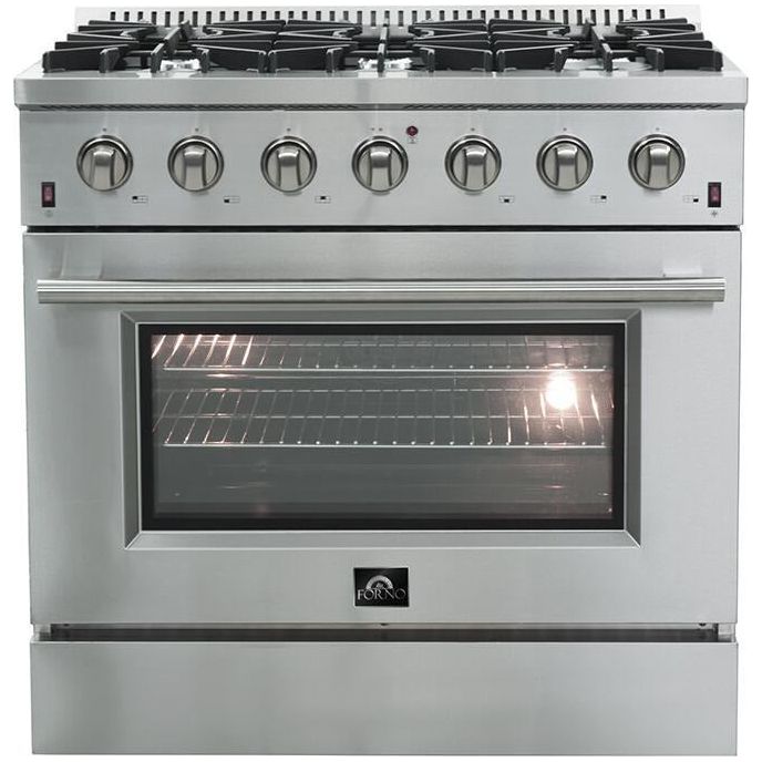 Forno Kitchen Appliance Packages Forno 36" Gas Range + Wall Mount Range Hood + Built-In Microwave Drawer Appliance Package