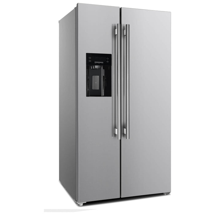 Forno 36-Inch Built-In Side-by-Side 20 cu.ft Refrigerator in Stainless Steel with Water Dispenser and Ice Maker with Grill (FFRBI1844-40SG)