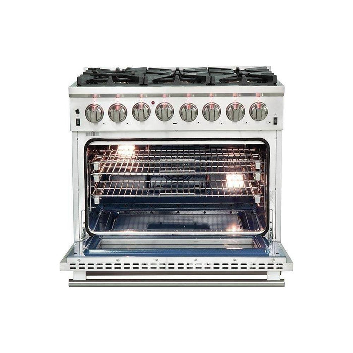 Forno 36-Inch Capriasca Dual Fuel Range with 240v Electric Oven, Convection Oven and 120,000 BTUs FFSGS6187-36