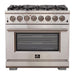 Forno 36-Inch Capriasca Dual Fuel Range with 240v Electric Oven, Convection Oven and 120,000 BTUs FFSGS6187-36