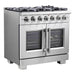 Forno Ranges Forno 36-Inch Capriasca Gas Range with 6 Burners, 120,000 BTUs, & French Door Gas Oven in Stainless Steel (FFSGS6460-36)