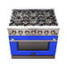 Forno 36-Inch Capriasca Gas Range with 6 Burners and Convection Oven in Stainless Steel with Blue Door (FFSGS6260-36BLU)