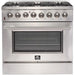 Forno 36 Inch Dual Fuel Range and Wall Mount Range Hood Appliance Package