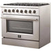 Forno 36 Inch Dual Fuel Range and Wall Mount Range Hood Appliance Package