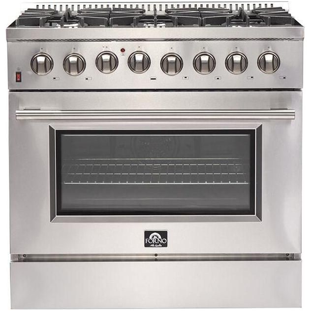 Forno Kitchen Appliance Packages Forno 36 Inch Dual Fuel Range, Wall Mount Range Hood and 60 Inch Refrigerator Appliance Package