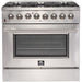Forno Kitchen Appliance Packages Forno 36 Inch Dual Fuel Range, Wall Mount Range Hood and 60 Inch Refrigerator Appliance Package
