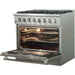 Forno 36 Inch Dual Fuel Range, Wall Mount Range Hood and Dishwasher Appliance Package