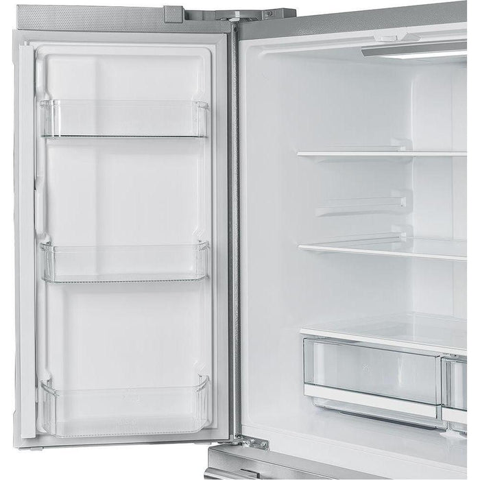 Forno 36-Inch French Door Refrigerator - 19 cu.ft with Double Freezer Drawer and Ice Maker - with 4” Custom Grill (FFRBI1820-40SG)