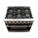 Forno Ranges Forno 36-Inch Galiano Gas Range with 6 Gas Burners and Convection Oven in Stainless Steel with Black Door (FFSGS6244-36BLK)