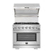 Forno Kitchen Appliance Packages Forno 36 Inch Gas Burner/Electric Oven Pro Range and Wall Mount Range Hood Appliance Package