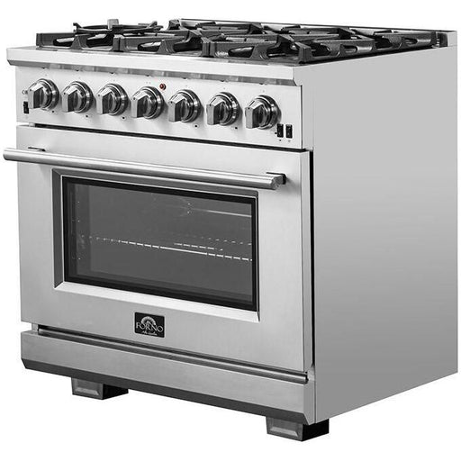 Forno Kitchen Appliance Packages Forno 36 Inch Gas Burner/Electric Oven Pro Range, Dishwasher and Refrigerator Appliance Package