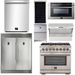 Forno Kitchen Appliance Packages Forno 36 Inch Gas Burner/Electric Oven Pro Range, Range Hood, Refrigerator, Microwave Drawer, Dishwasher and Wine Cooler Appliance Package