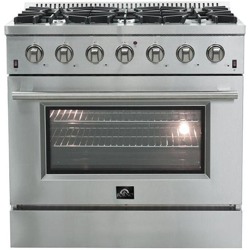 Forno Kitchen Appliance Packages Forno 36 Inch Gas Range, Wall Mount Range Hood and 60 Inch Refrigerator Appliance Package