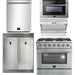 Forno 36 Inch Gas Range, Wall Mount Range Hood, Refrigerator, Microwave Drawer and Dishwasher Appliance Package