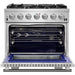 Forno Kitchen Appliance Packages Forno 36 Inch Pro Gas Range, Wall Mount Range Hood and Refrigerator Appliance Package