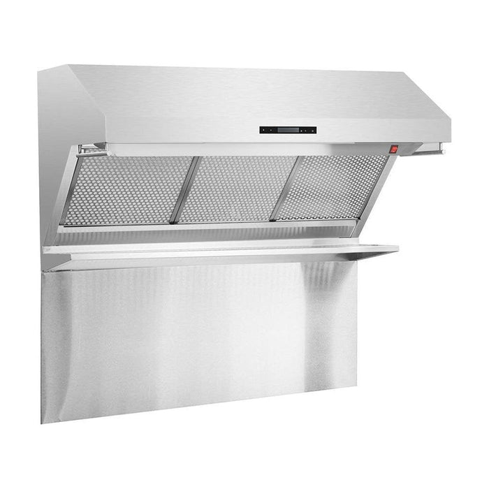 Forno 48" Dual Fuel Range, 56" Pro-Style Refrigerator & Stainless Steel Wall Mount Hood with Backsplash Appliance Package