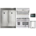 Forno Kitchen Appliance Packages Forno 48" Dual Fuel Range, 56" Pro-Style Refrigerator, Wall Mount Hood with Backsplash, Microwave Oven and Stainless Steel 3-Rack Dishwasher Appliance Package