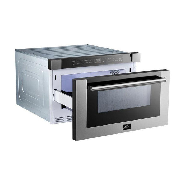 Forno Kitchen Appliance Packages Forno 48" Dual Fuel Range + Wall Mount Range Hood + Microwave Drawer + Dishwasher Appliance Package