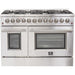 Forno 48" Gas Burner, Electric Oven Range, Range Hood, 60" Refrigerator, Dishwasher and Microwave Drawer Appliance Package