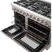 Forno 48" Gas Range, 56" Pro-Style Refrigerator and Stainless Steel Wall Mount Hood with Backsplash Appliance Package