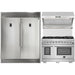 Forno 48" Gas Range, 56" Pro-Style Refrigerator and Wall Mount Hood with Backsplash Appliance Package