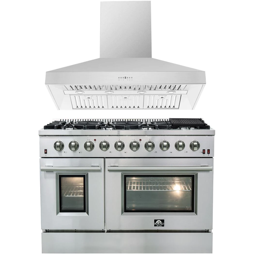 Forno Kitchen Appliance Packages Forno 48" Gas Range and Wall Mount Range Hood Appliance Package