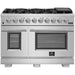Forno Kitchen Appliance Packages Forno 48" Gas Range, Refrigerator with Water Dispenser, Microwave Oven and Stainless Steel 3-Rack Dishwasher Pro Appliance Package