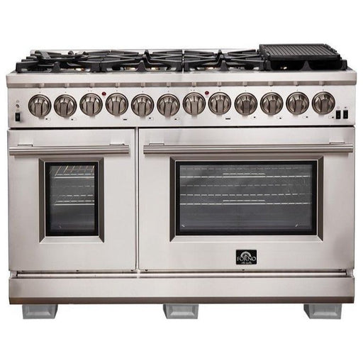 Forno Ranges Forno 48-Inch Capriasca Dual Fuel Range with 240v Electric Oven - 8 Burners, Griddle, and 160,000 BTUs (FFSGS6187-48)