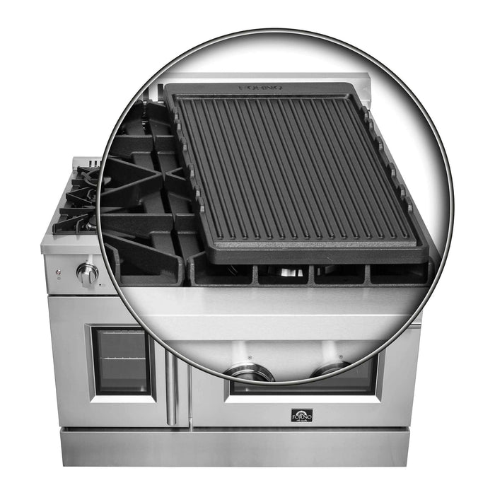 Forno 48-Inch Capriasca Gas Range with 8 Burners, 160,000 BTUs, & French Door Gas Oven in Stainless Steel (FFSGS6460-48)