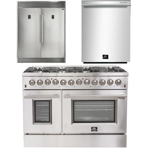 Forno Kitchen Appliance Packages Forno 48 Inch Dual Fuel Range, Dishwasher and 60 Inch Refrigerator Appliance Package