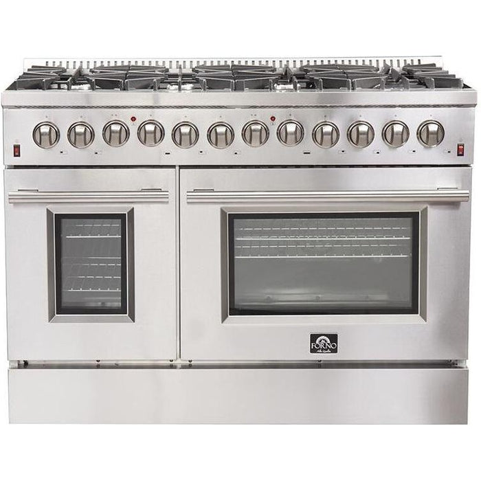 Forno Kitchen Appliance Packages Forno 48 Inch Dual Fuel Range, Wall Mount Range Hood and Dishwasher Appliance Package