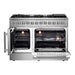 Forno Ranges Forno 48-Inch Galiano Dual Fuel Range with 8 Gas Burners, 107,000 BTUs, & French Door Electric Oven in Stainless Steel (FFSGS6356-48)