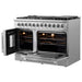 Forno Ranges Forno 48-Inch Galiano Dual Fuel Range with 8 Gas Burners, 107,000 BTUs, & French Door Electric Oven in Stainless Steel (FFSGS6356-48)
