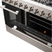 Forno Ranges Forno 48-Inch Galiano Gas Range with 8 Gas Burners and Convection Oven in Stainless Steel with Black Door (FFSGS6244-48BLK)