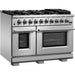 Forno Kitchen Appliance Packages Forno 48 Inch Gas Burner/Electric Oven Pro Range, Range Hood, Refrigerator, Microwave Drawer, Dishwasher and Wine Cooler Appliance Package