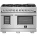 Forno 48 Inch Gas Burner/Electric Oven Pro Range, Wall Mount Range Hood, Refrigerator, Microwave Drawer and Dishwasher Appliance Package