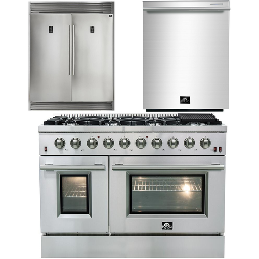 Forno Kitchen Appliance Packages Forno 48 Inch Gas Range, Dishwasher and 60 Inch Refrigerator Appliance Package