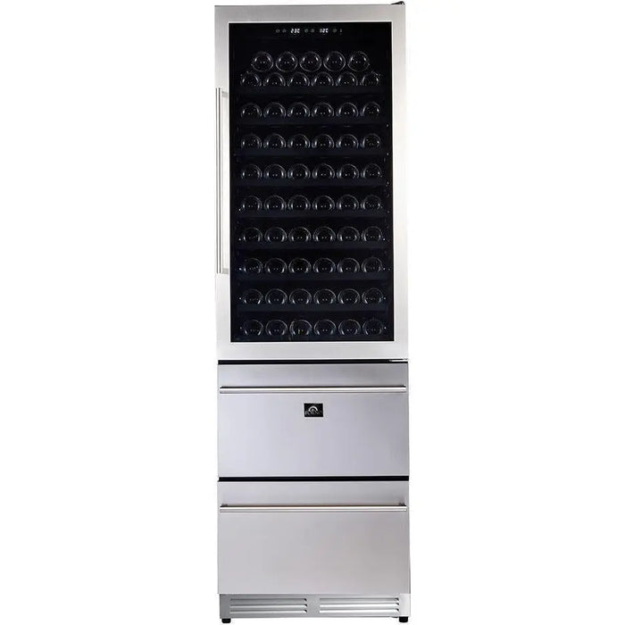 Forno 48 Inch Pro Gas Range, Range Hood, Refrigerator, Microwave Drawer, Dishwasher and Wine Cooler Appliance Package