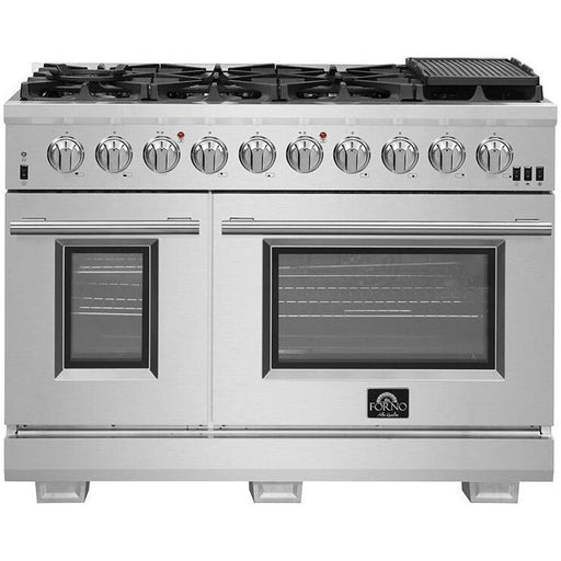 Forno 48 Inch Pro Gas Range, Refrigerator, Microwave Drawer and Dishwasher Appliance Package