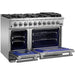 Forno 48 Inch Pro Gas Range, Wall Mount Range Hood, Microwave Drawer and Dishwasher Appliance Package