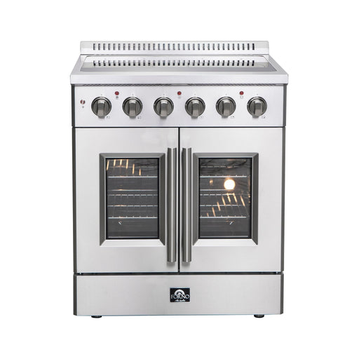 Forno Galiano 30-Inch French Door Electric Range with Convection Oven in Stainless Steel (FFSEL6917-30)