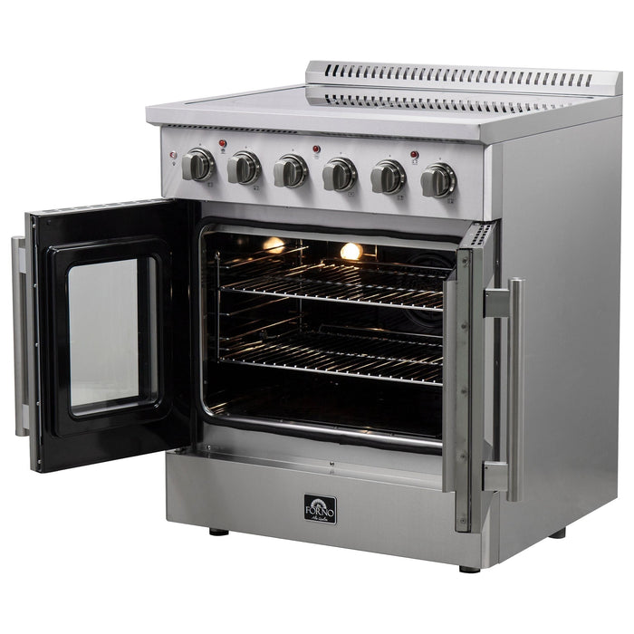 Forno Galiano 30-Inch French Door Electric Range with Convection Oven in Stainless Steel (FFSEL6917-30)