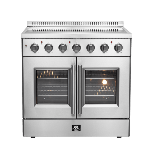 Forno Ranges Forno Galiano 36-Inch French Door Electric Range with Convection Oven in Stainless Steel (FFSEL6917-36)