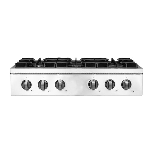 Forno Rangetops Forno Lseo 36-Inch Gas Range top, 6 Burners, Griddle in Stainless Steel (FCTGS5737-36)
