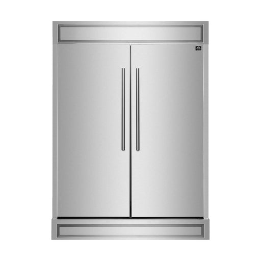 Forno Refrigerators Forno Maderno 60" Wide 27.2 cu.ft. 2-Piece Convertible Built-In Refrigerator/Freezer with Decorative Grill Trim FFFFD1722-60S