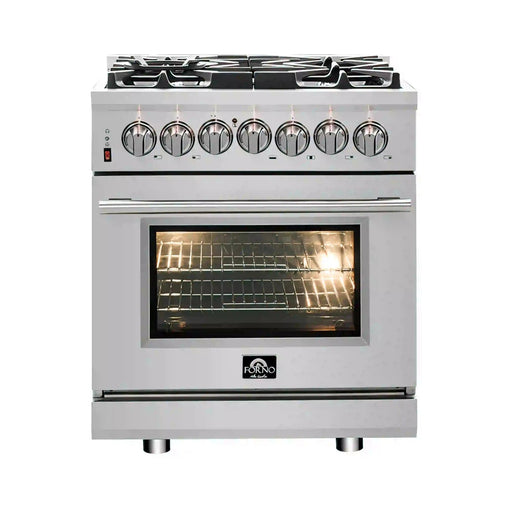 Forno Ranges Forno Massimo 30-Inch Freestanding Dual Fuel Range in Stainless Steel FFSGS6125-30