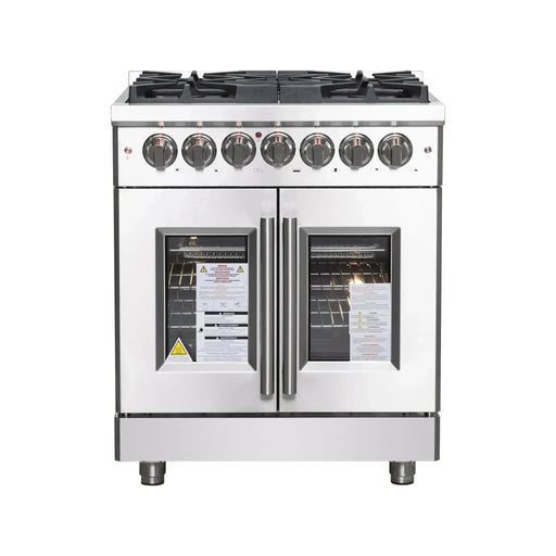 Forno Massimo 30-Inch Freestanding French Door Dual Fuel Range in Stainless Steel (FFSGS6325-30)