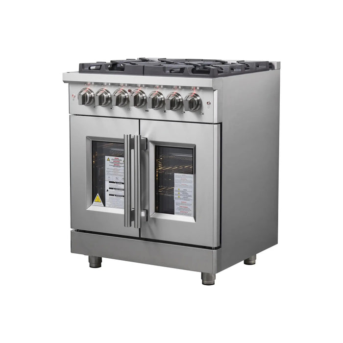 Forno Ranges Forno Massimo 30-Inch Freestanding French Door Dual Fuel Range in Stainless Steel (FFSGS6325-30)