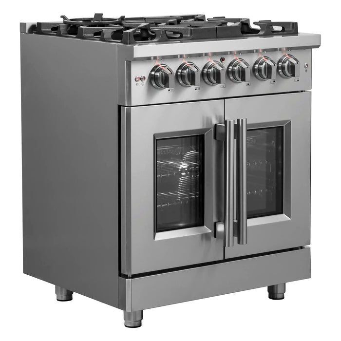 Forno Massimo 30-Inch Freestanding French Door Gas Range in Stainless Steel (FFSGS6439-30)