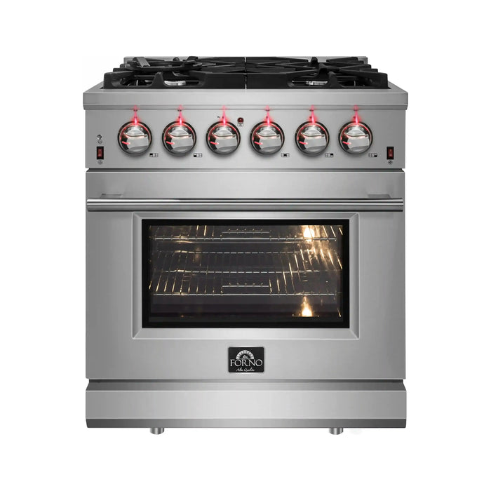 Forno Massimo 30-Inch Freestanding Gas Range in Stainless Steel (FFSGS6239-30)